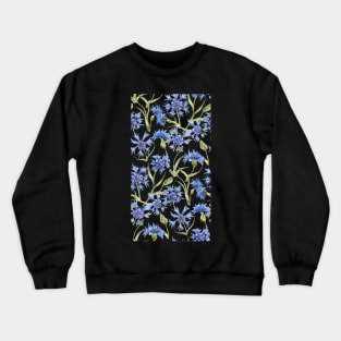 pattern with blue wildflowers Crewneck Sweatshirt